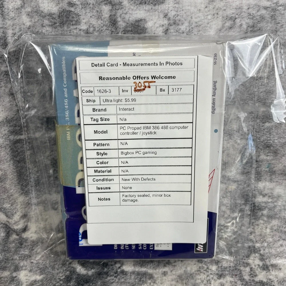 Vtg Interact PC ProPad SV-230 IBM 386 486 Game‎ Controller Sealed Big Box New